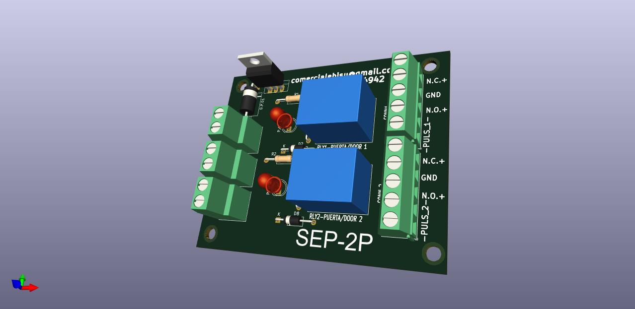 Tarjeta de Esclusa de 2 Puertas para controladores de acceso o manejo manual.