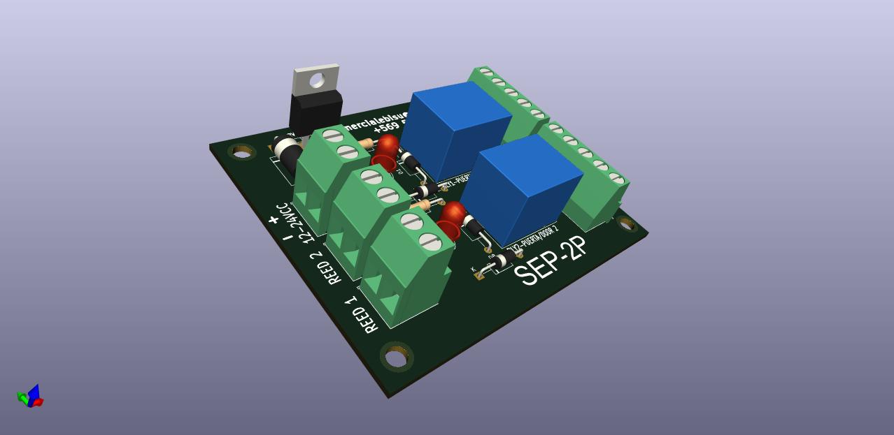 Tarjeta de Esclusa de 2 Puertas para controladores de acceso o manejo manual.